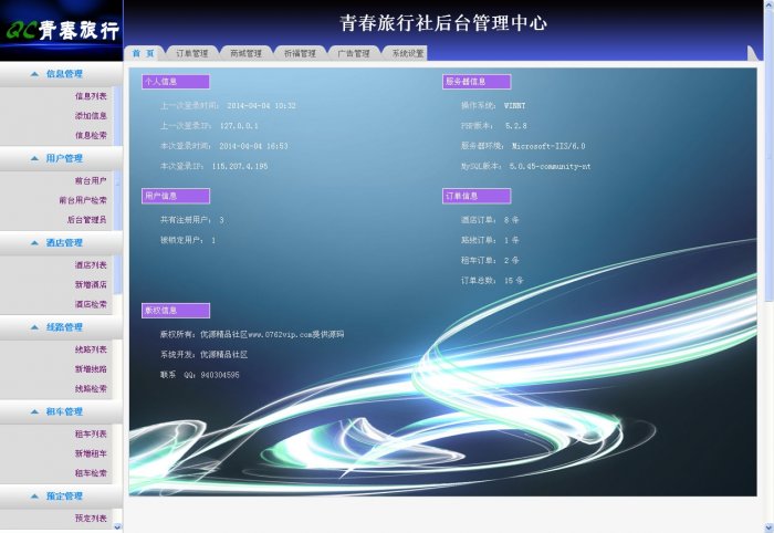青春旅游門戶源碼 青春旅行社網站源碼(ThinkPHP二次開發)