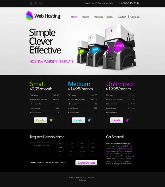 html5模板 div+css3網站虛擬主機IT科技整站模板網頁模板