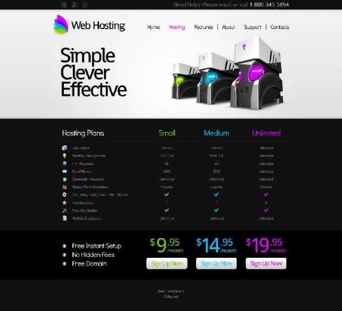 html5模板 div+css3網站虛擬主機IT科技整站模板網頁模板