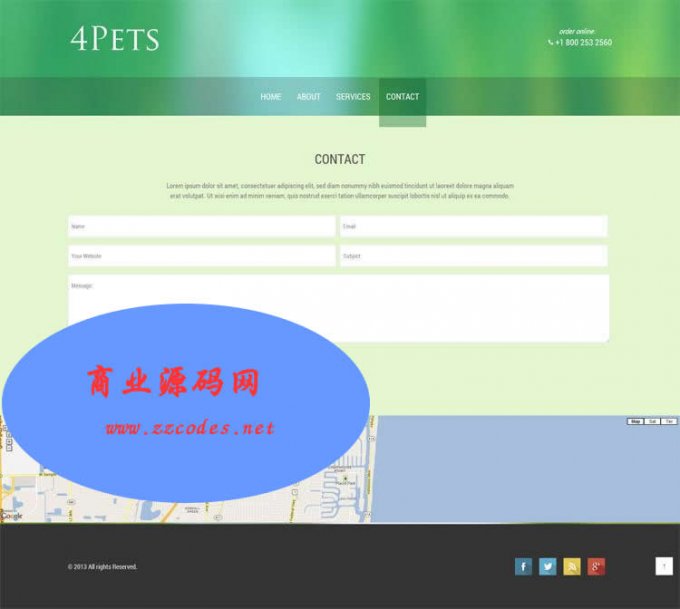 Html5網頁模板 div+css3寵物網站模板 手機電腦站自適應 靜態模板