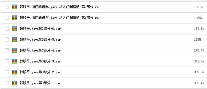 韓順平JAVA從入門到精通/全套視頻教程超值/買1送5贈9.32G