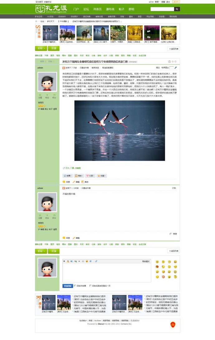 Discuz旅游戶外攝影模板 綠色X3.1/3.2模板 discuz模板 dz模板