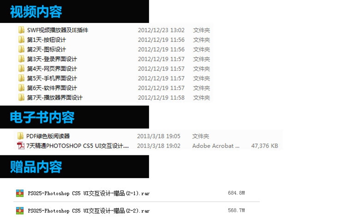 UI教程 7天精通ps教程 cs5UI交互網頁/界面/圖標/手機UI素材設計