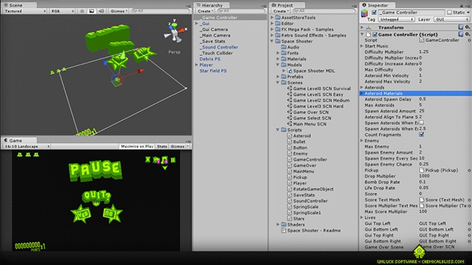 unity3d游戲源碼 太空射擊游戲 Space Shooter Starter Kit 1.12