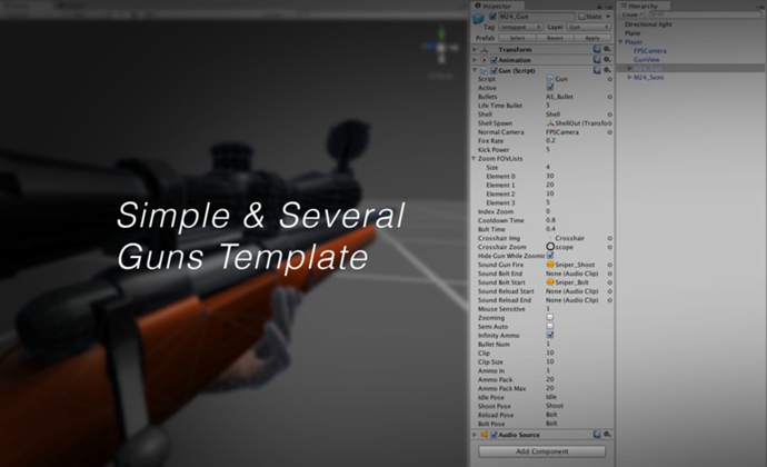 unity3d游戲源碼 高級(jí)狙擊手射擊源碼 Advance Sniper Starter Ki