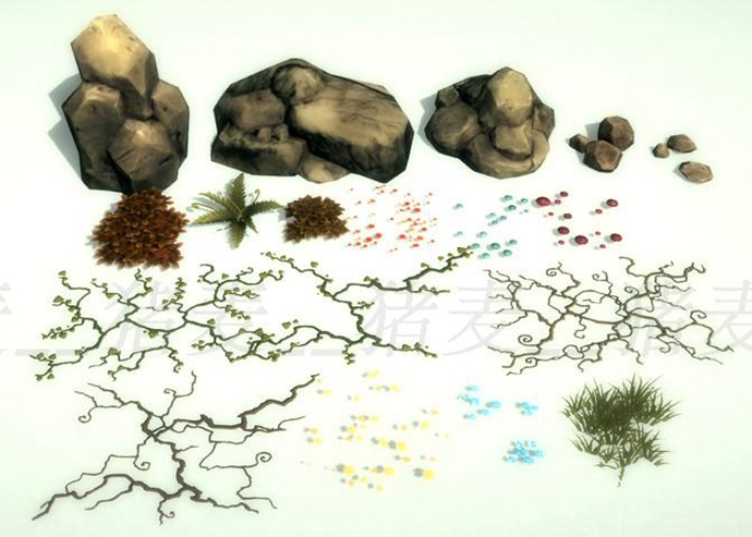unity3d游戲素材 夢幻場景模型制作資源素材包Top-Down Assets
