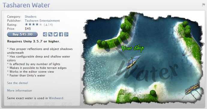Unity3d游戲特效插件 Tasharen Water 水效果 插件 v1.10