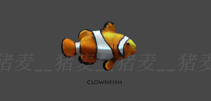 Unity 3D模型 人物角色水下動物資源包淡水魚、海底魚超100種