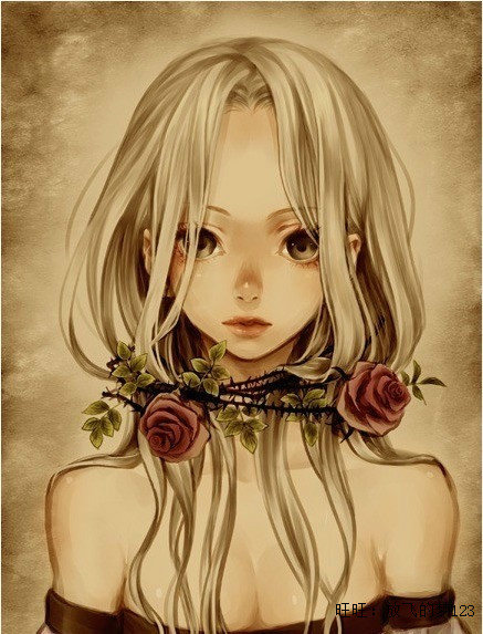 繪畫臨摹素材 人物線稿手稿素描線條稿插畫圖集 彩色漫畫效果圖