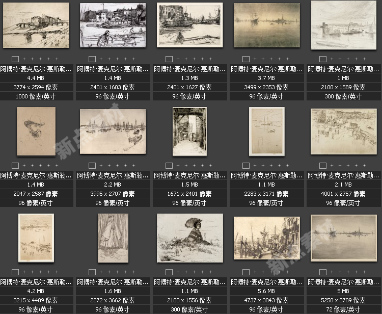 美術繪畫大師合集素描系列高清圖片人物風景肖像大圖臨摹設計素材