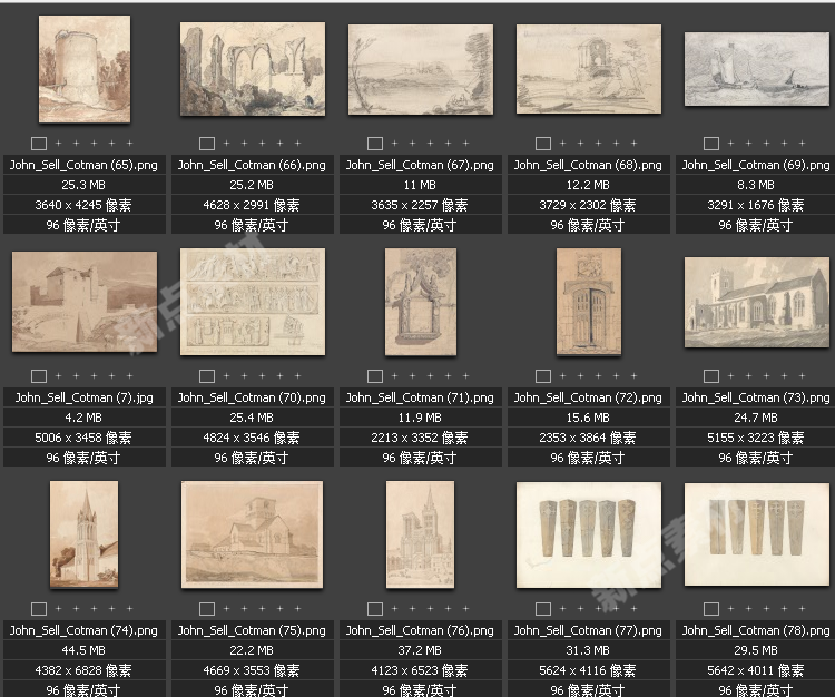 美術繪畫大師合集素描系列高清圖片人物風景肖像大圖臨摹設計素材