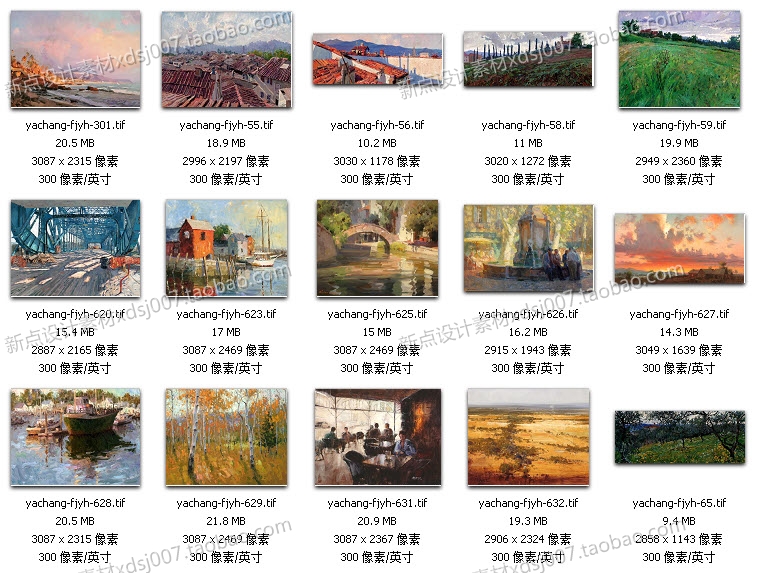 近現代油畫風景高清油畫圖片臨摹噴繪大圖裝飾畫無框畫素材圖庫