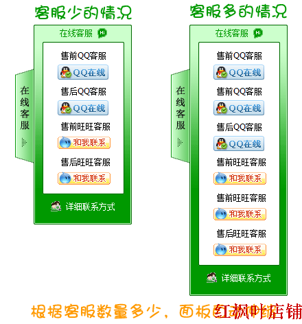 網(wǎng)站在線客服代碼|QQ旺旺懸浮代碼|漂浮移動浮動源代碼|綠色右側