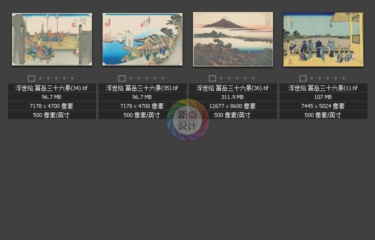 日本浮世繪風(fēng)景 葛飾北齋超高清作品 冨岳三十六景噴繪裝飾畫素