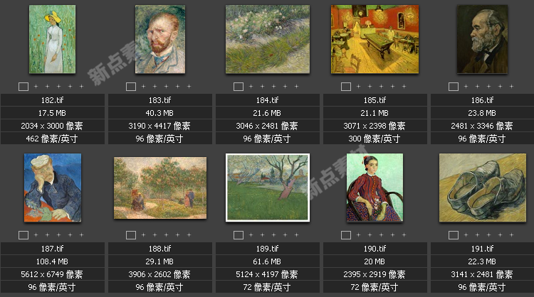 油畫合集 梵高作品集229幅 超高清圖片精品大圖設計素材圖庫