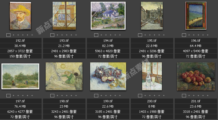 油畫合集 梵高作品集229幅 超高清圖片精品大圖設計素材圖庫