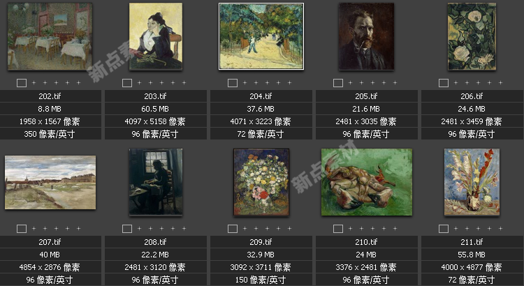 油畫合集 梵高作品集229幅 超高清圖片精品大圖設計素材圖庫
