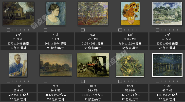 油畫合集 梵高作品集229幅 超高清圖片精品大圖設計素材圖庫