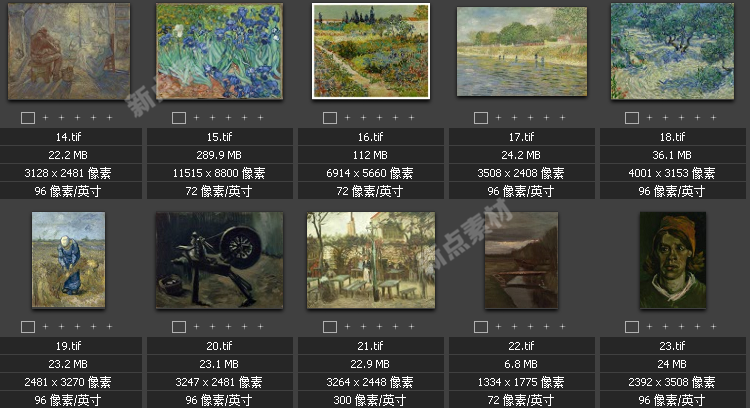油畫合集 梵高作品集229幅 超高清圖片精品大圖設計素材圖庫