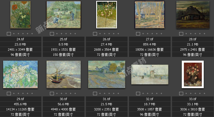 油畫合集 梵高作品集229幅 超高清圖片精品大圖設計素材圖庫