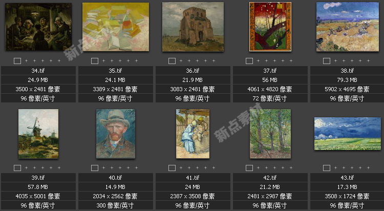油畫合集 梵高作品集229幅 超高清圖片精品大圖設計素材圖庫