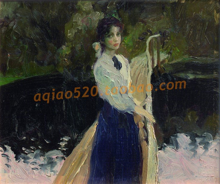 何多苓高清油畫圖片庫臨摹噴繪大圖作品集裝飾畫無框畫素材圖庫