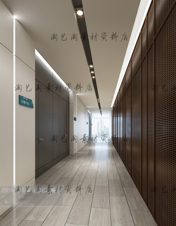 2014最新辦公空間走廊3d模型 公裝走道過道電梯間候梯廳3dmax模型