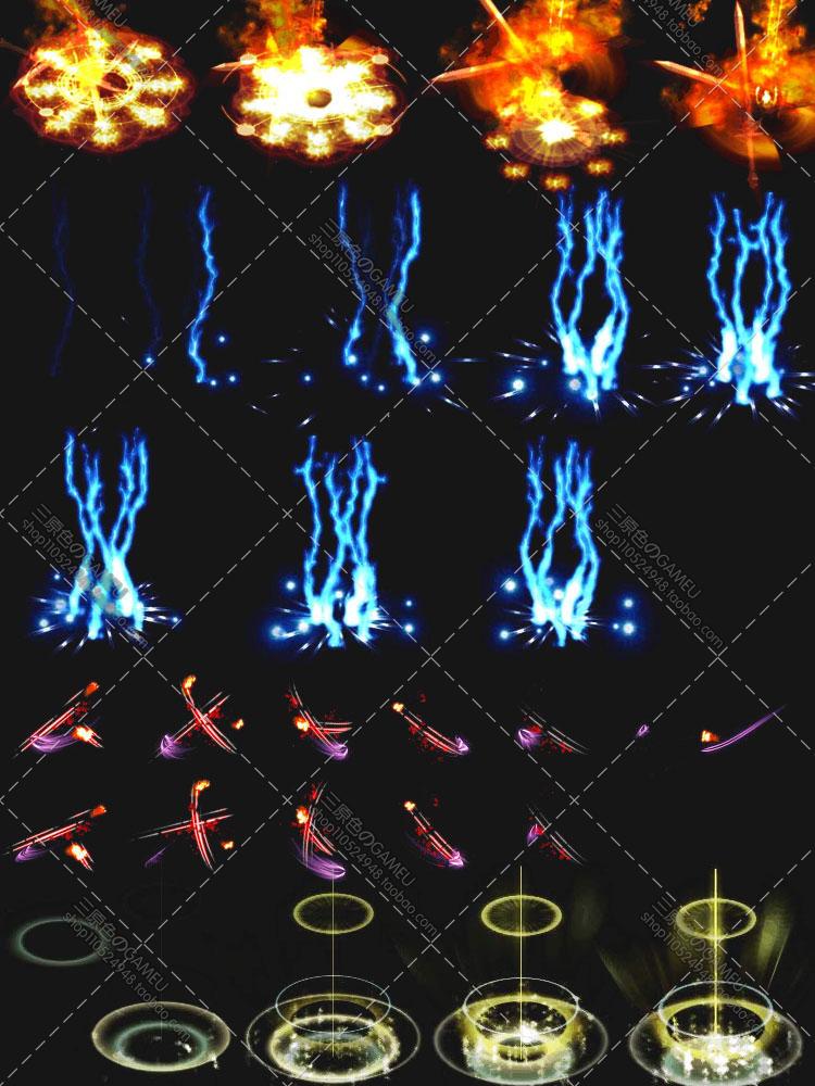 游戲美術(shù)資料素材 68套技能特效 動(dòng)畫序列幀圖PNG760P