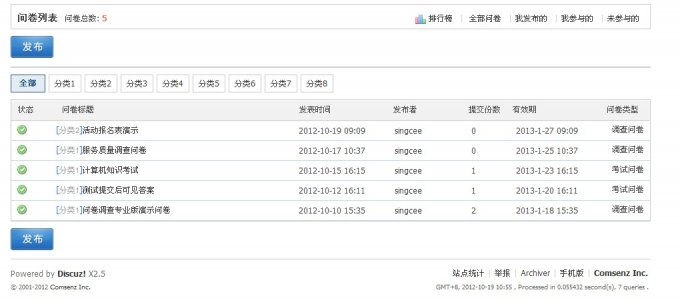 Discuz X3商業插件:問卷調查專業版 V3.261完美破解商業版