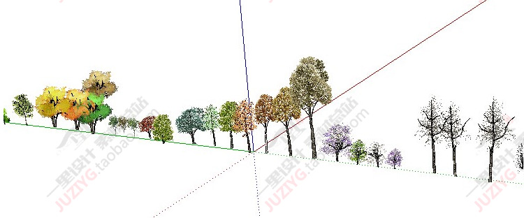 草圖大師SU園林景觀人植物手繪平面sketchup組件/模型庫2D/3D素材