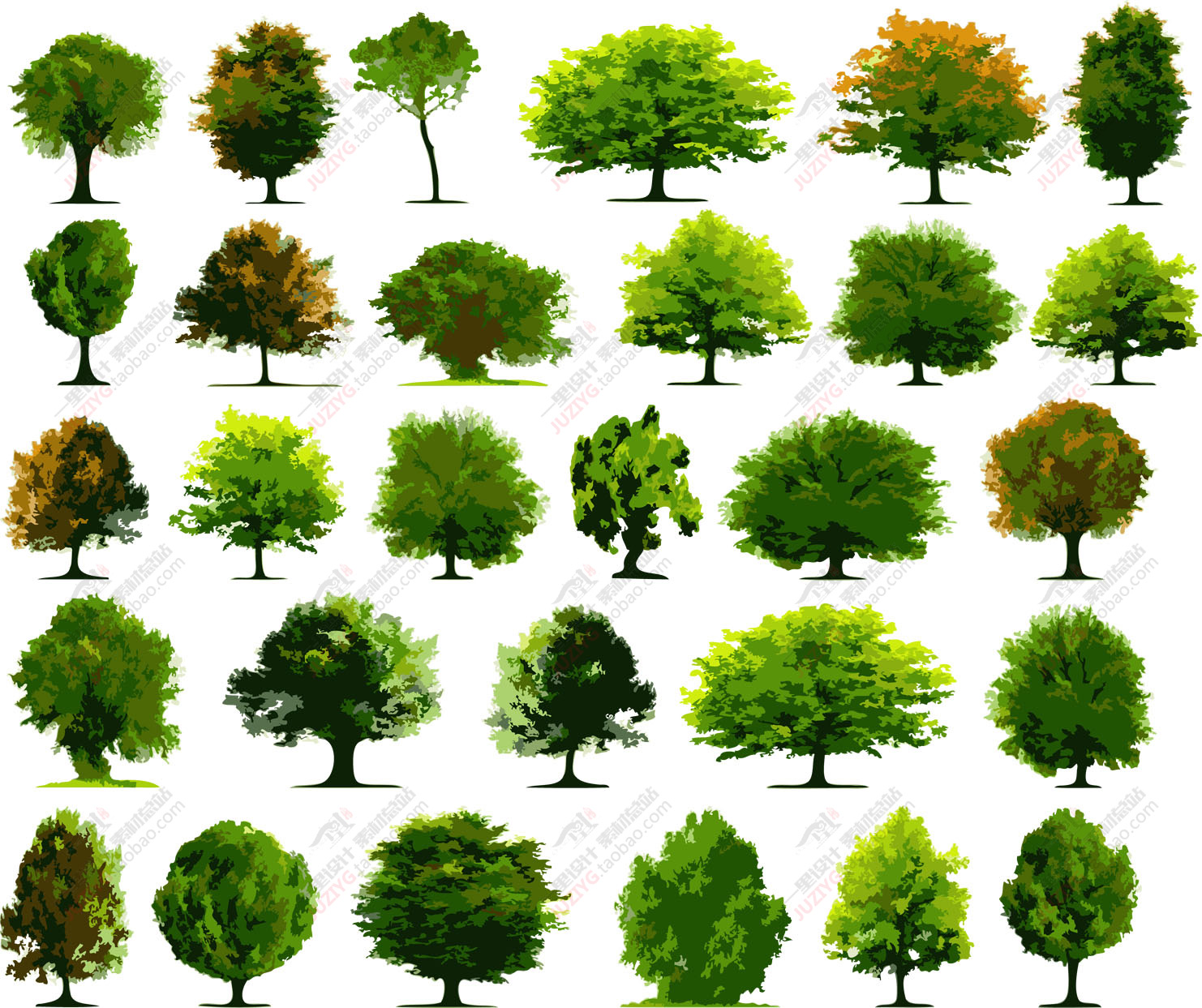 草圖大師SU園林景觀人植物手繪平面sketchup組件/模型庫2D/3D素材