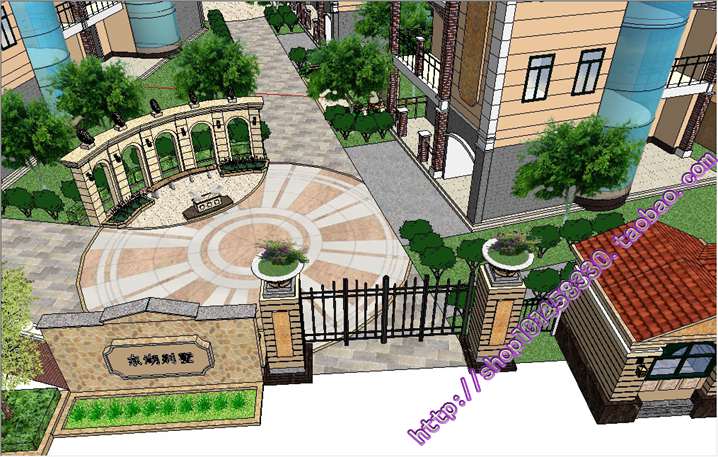 住宅別墅庭院/小花園SU景觀設計模型庫sketchup草圖大師素材資料