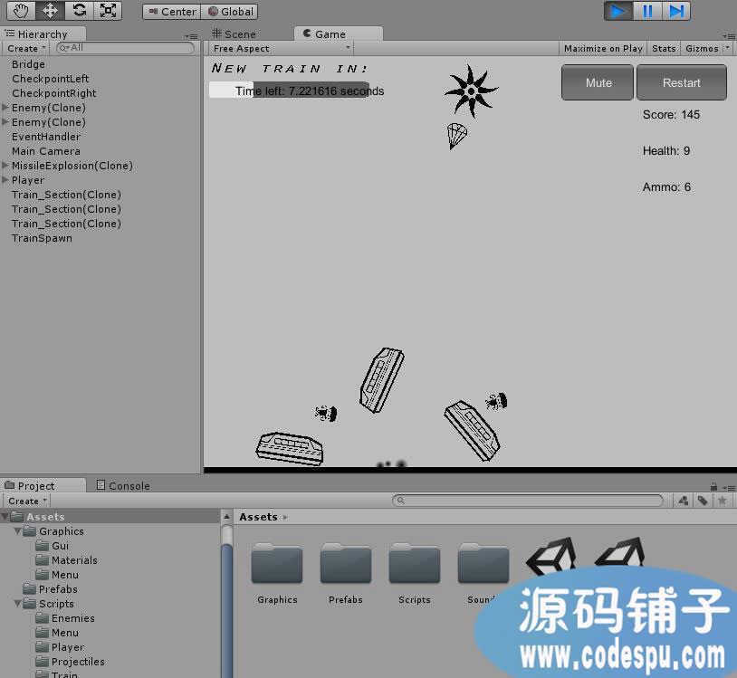 unity游戲源碼 導彈射擊游戲源碼Subway Gun