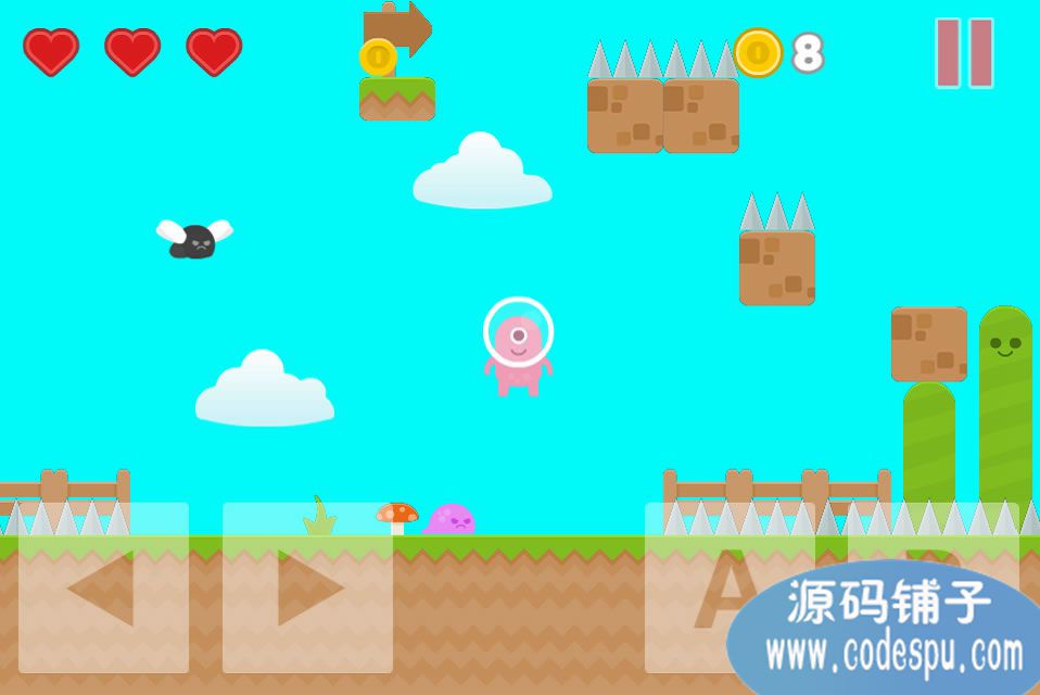 Cocos2d-x 3.2制作的一款橫版冒險休閑游戲源碼