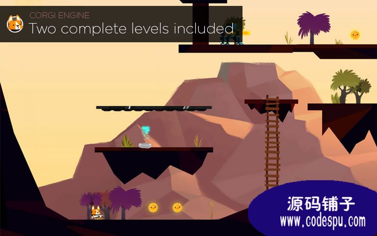 unity2D橫版卡通游戲引擎源碼 支持移動平臺