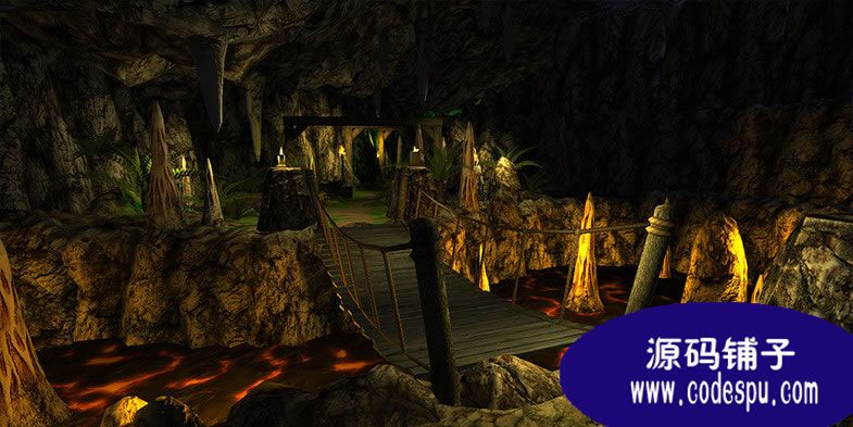 unity3d暗黑洞穴冒險游戲場景源碼Cave Adventure Kit