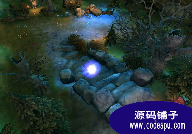 unity3d暗黑風格場景源碼 控制魔球可漫游,c#腳本