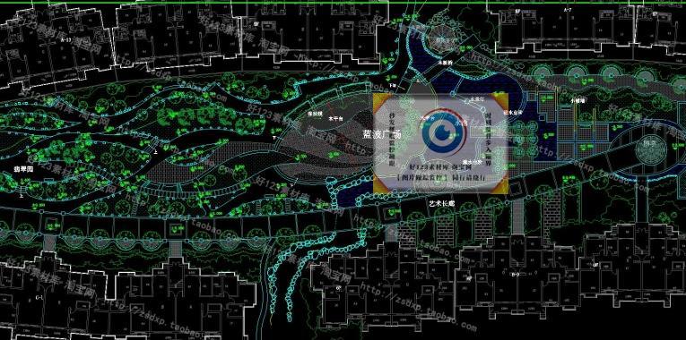 2016公園廣場城市道路景觀植物綠化規劃CAD平面圖園林cad設計素材