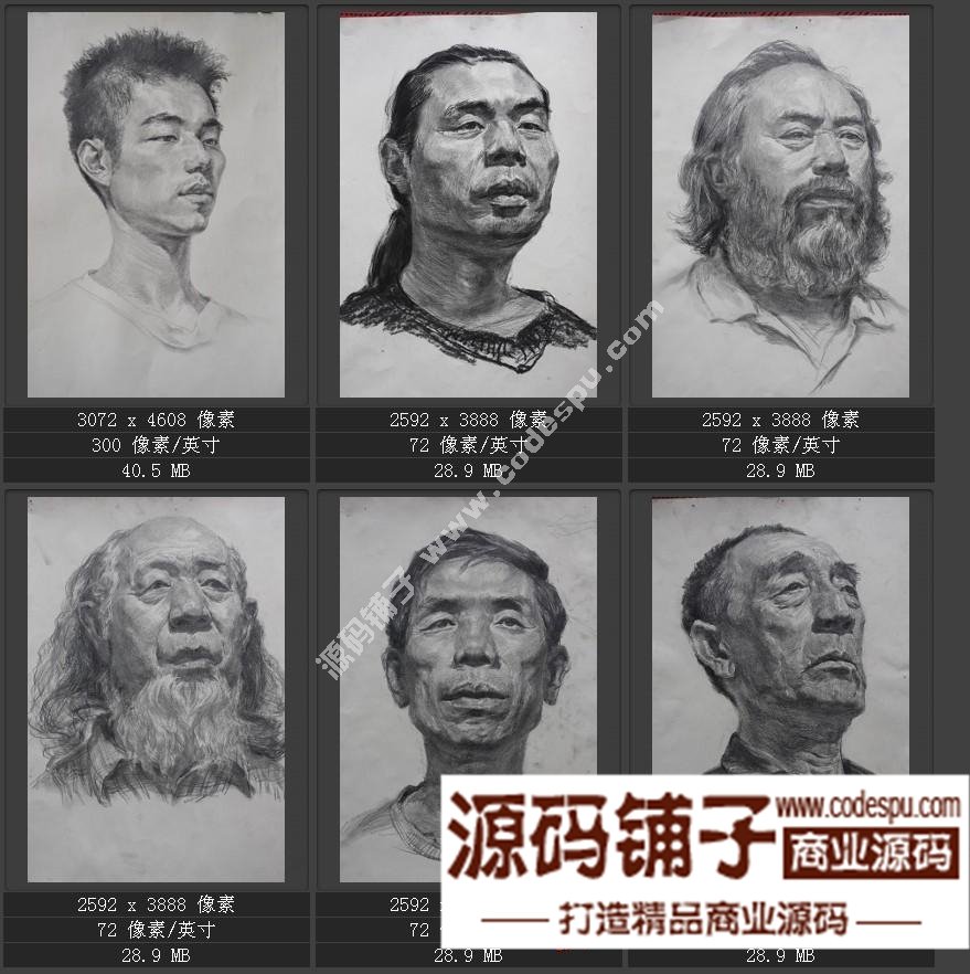 素描頭像臨摹畫室收集經典 朱傳奇素描作品高清大圖片57幅