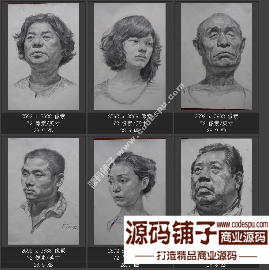 素描頭像臨摹畫室收集經典 朱傳奇素描作品高清大圖片57幅