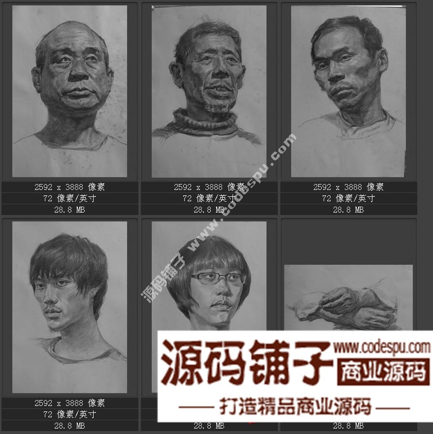 素描頭像臨摹畫室收集經典 朱傳奇素描作品高清大圖片57幅