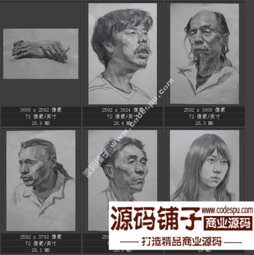 素描頭像臨摹畫室收集經典 朱傳奇素描作品高清大圖片57幅