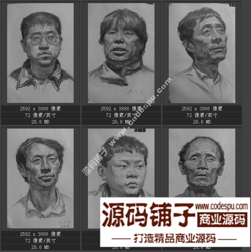 素描頭像臨摹畫室收集經典 朱傳奇素描作品高清大圖片57幅