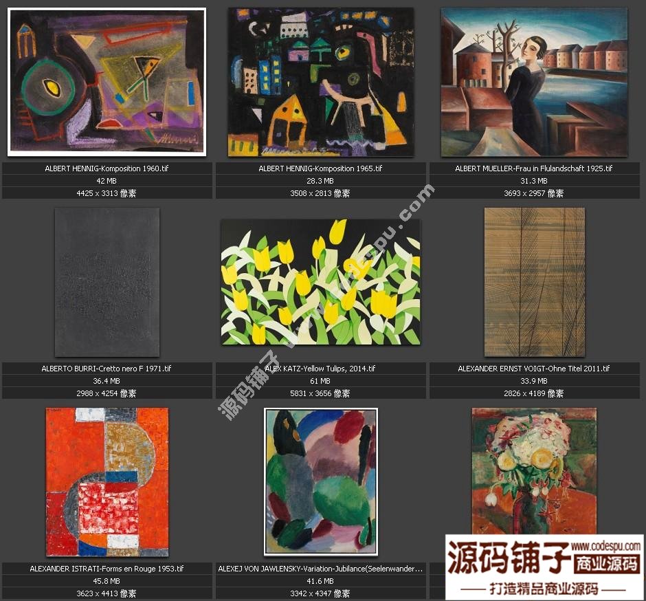 獨(dú)家素材 歐美頂尖藝術(shù)抽象繪畫最全高清圖集 微噴 裝飾畫專用