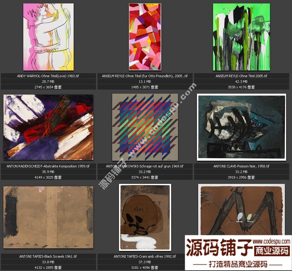 獨(dú)家素材 歐美頂尖藝術(shù)抽象繪畫最全高清圖集 微噴 裝飾畫專用