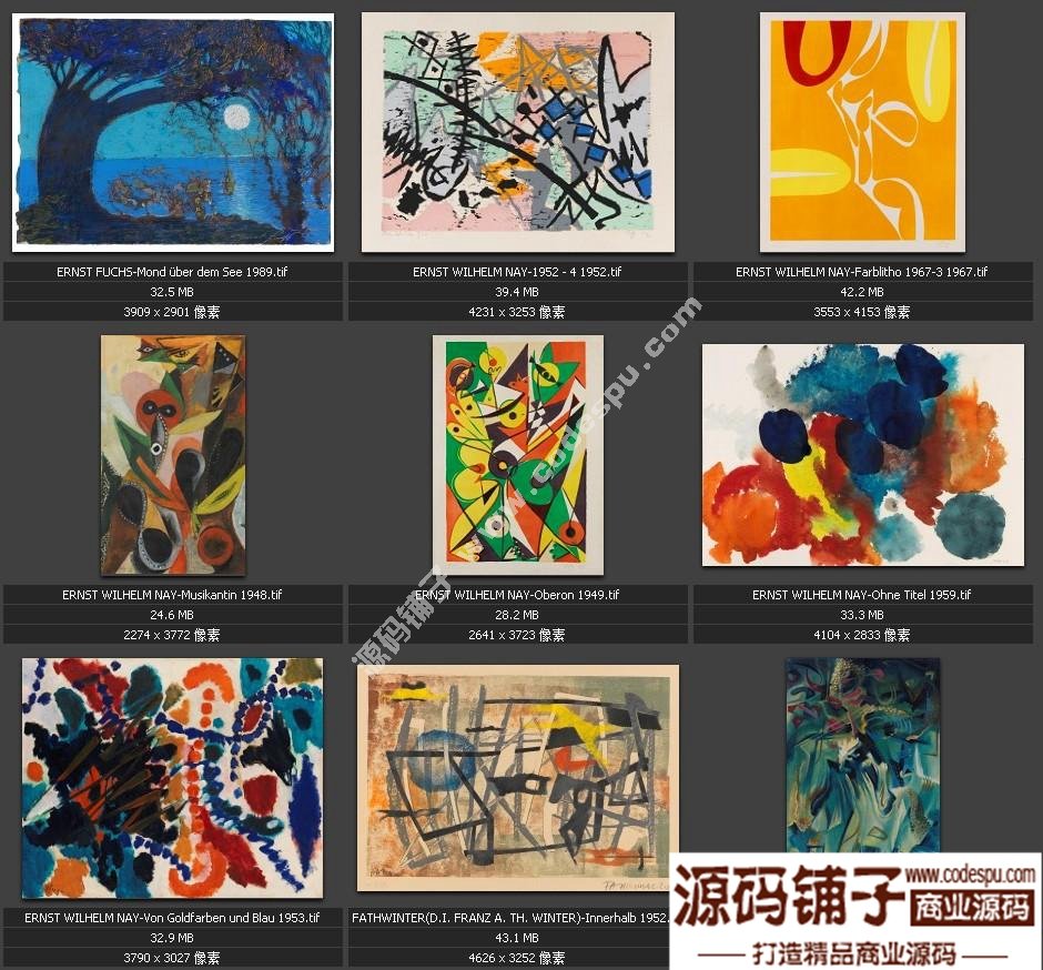 獨(dú)家素材 歐美頂尖藝術(shù)抽象繪畫最全高清圖集 微噴 裝飾畫專用