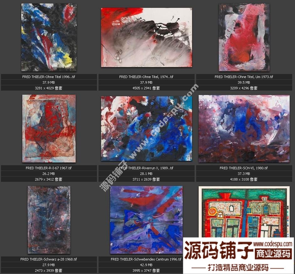 獨(dú)家素材 歐美頂尖藝術(shù)抽象繪畫最全高清圖集 微噴 裝飾畫專用