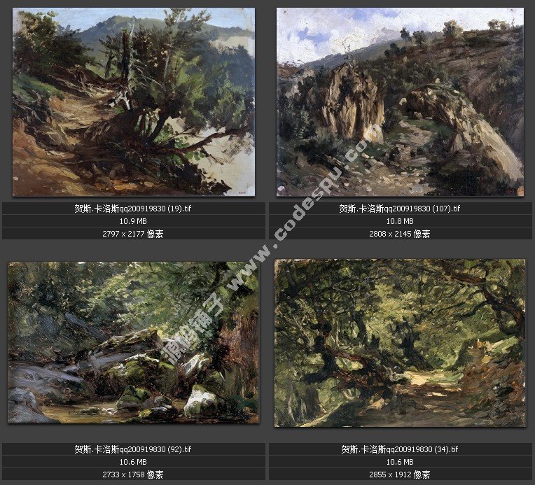 卡洛斯大師高清風景油畫素材高清油畫圖片繪畫臨摹大圖無框畫素材