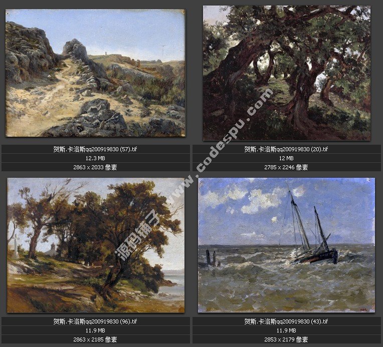卡洛斯大師高清風景油畫素材高清油畫圖片繪畫臨摹大圖無框畫素材