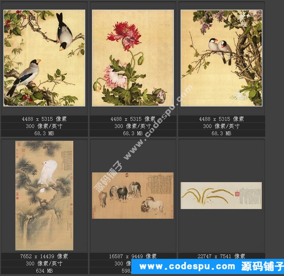 國畫高清電子版數(shù)據(jù)庫歷代名家作品輯郎世寧國畫高清作品集